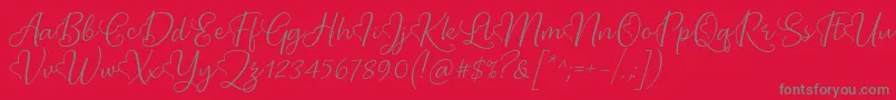 Fonte Lova Valove Font by 7NTypes – fontes cinzas em um fundo vermelho