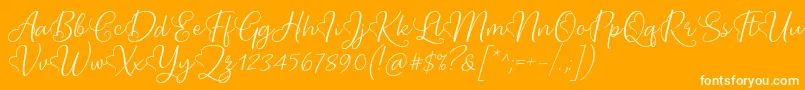 Lova Valove Font by 7NTypes-fontti – valkoiset fontit oranssilla taustalla