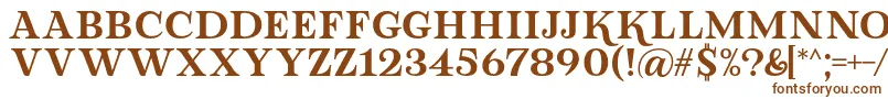フォントLova Valove Serif Font by 7NTypes – 白い背景に茶色のフォント