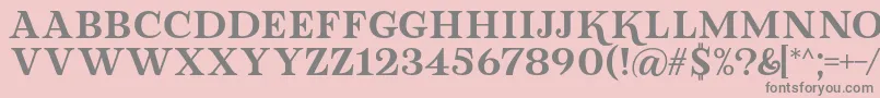 Fonte Lova Valove Serif Font by 7NTypes – fontes cinzas em um fundo rosa