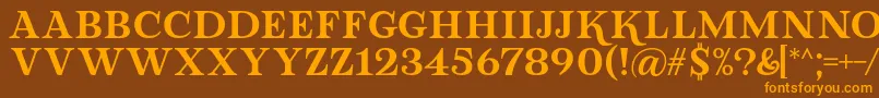 Czcionka Lova Valove Serif Font by 7NTypes – pomarańczowe czcionki na brązowym tle