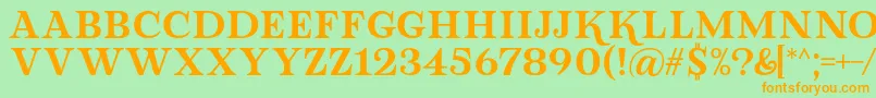Czcionka Lova Valove Serif Font by 7NTypes – pomarańczowe czcionki na zielonym tle