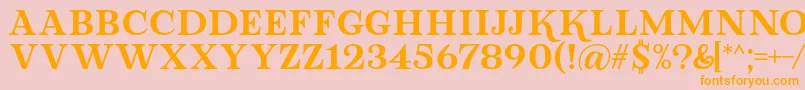 Police Lova Valove Serif Font by 7NTypes – polices orange sur fond rose