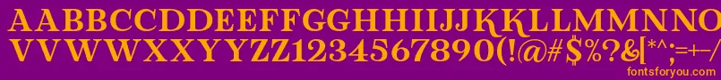 Lova Valove Serif Font by 7NTypes-fontti – oranssit fontit violetilla taustalla