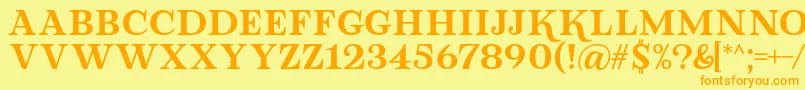 Police Lova Valove Serif Font by 7NTypes – polices orange sur fond jaune