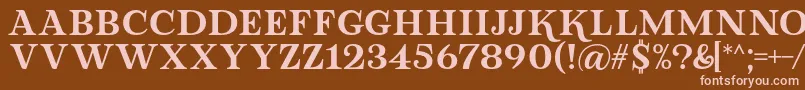 Lova Valove Serif Font by 7NTypes-fontti – vaaleanpunaiset fontit ruskealla taustalla