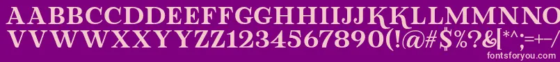 Lova Valove Serif Font by 7NTypes-fontti – vaaleanpunaiset fontit violetilla taustalla