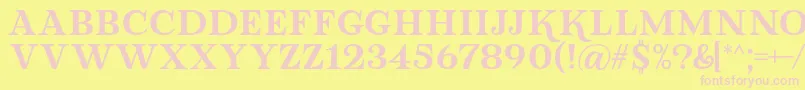 Fonte Lova Valove Serif Font by 7NTypes – fontes rosa em um fundo amarelo