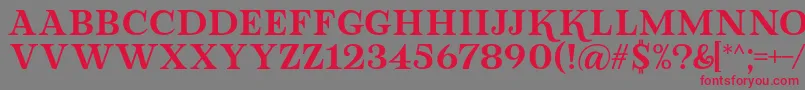Czcionka Lova Valove Serif Font by 7NTypes – czerwone czcionki na szarym tle