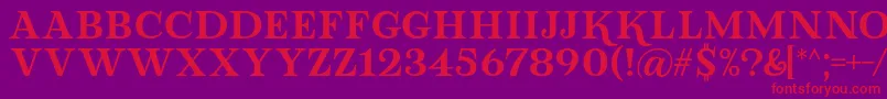 フォントLova Valove Serif Font by 7NTypes – 紫の背景に赤い文字