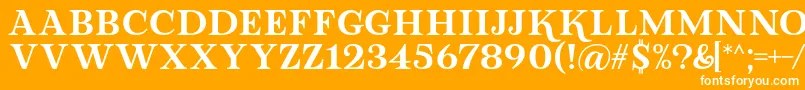 Lova Valove Serif Font by 7NTypes-fontti – valkoiset fontit oranssilla taustalla