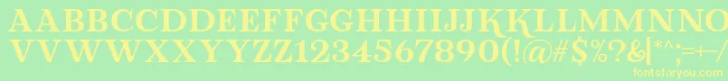 Lova Valove Serif Font by 7NTypes Font – Yellow Fonts on Green Background