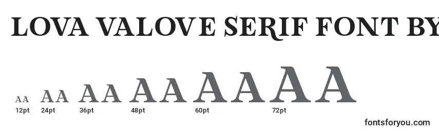 Größen der Schriftart Lova Valove Serif Font by 7NTypes