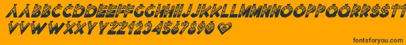 Lovantine Black italic-Schriftart – Schwarze Schriften auf orangefarbenem Hintergrund