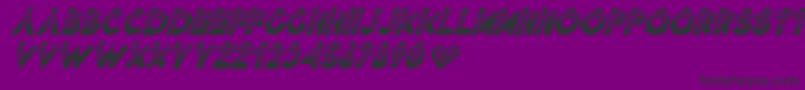 Lovantine Black italic-fontti – mustat fontit violetilla taustalla