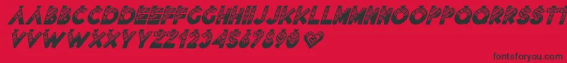 フォントLovantine Black italic – 赤い背景に黒い文字