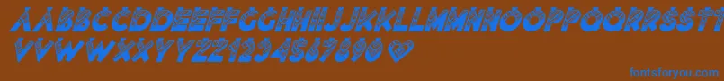 Lovantine Black italic-Schriftart – Blaue Schriften auf braunem Hintergrund