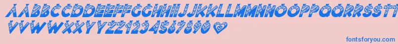 Fonte Lovantine Black italic – fontes azuis em um fundo rosa