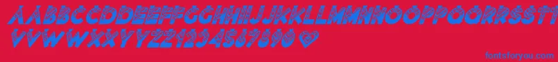 Czcionka Lovantine Black italic – niebieskie czcionki na czerwonym tle