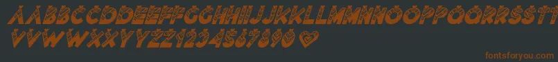 Lovantine Black italic-fontti – ruskeat fontit mustalla taustalla