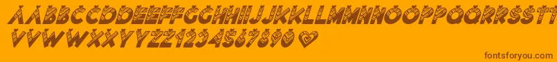 フォントLovantine Black italic – オレンジの背景に茶色のフォント