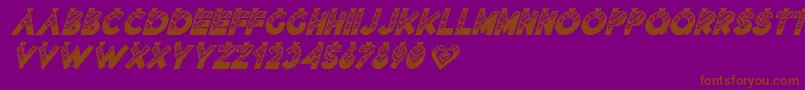 Lovantine Black italic-fontti – ruskeat fontit violetilla taustalla