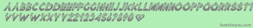 Lovantine Black italic-fontti – harmaat kirjasimet vihreällä taustalla