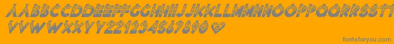 Lovantine Black italic-fontti – harmaat kirjasimet oranssilla taustalla