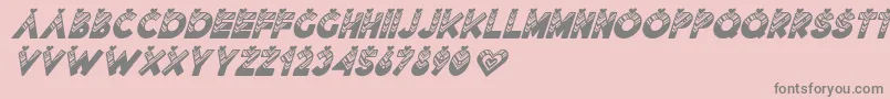 フォントLovantine Black italic – ピンクの背景に灰色の文字