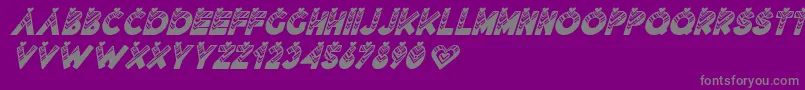 フォントLovantine Black italic – 紫の背景に灰色の文字