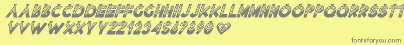 Шрифт Lovantine Black italic – серые шрифты на жёлтом фоне