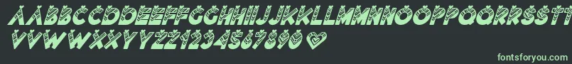 Шрифт Lovantine Black italic – зелёные шрифты на чёрном фоне