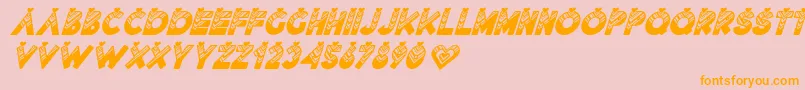 Fonte Lovantine Black italic – fontes laranjas em um fundo rosa