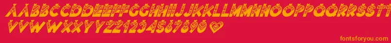 Шрифт Lovantine Black italic – оранжевые шрифты на красном фоне