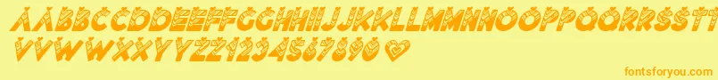 Lovantine Black italic Font – Orange Fonts on Yellow Background