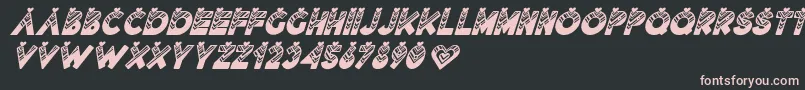 フォントLovantine Black italic – 黒い背景にピンクのフォント
