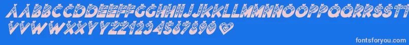 フォントLovantine Black italic – ピンクの文字、青い背景