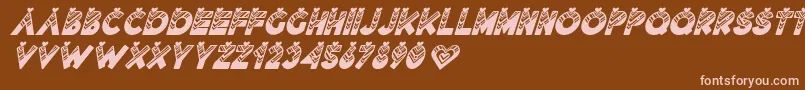 フォントLovantine Black italic – 茶色の背景にピンクのフォント
