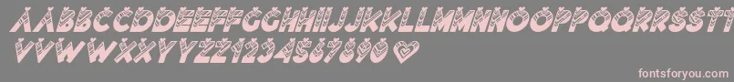 フォントLovantine Black italic – 灰色の背景にピンクのフォント