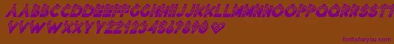 Lovantine Black italic-Schriftart – Violette Schriften auf braunem Hintergrund