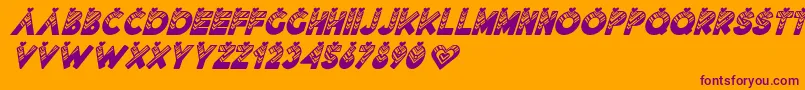 Lovantine Black italic-Schriftart – Violette Schriften auf orangefarbenem Hintergrund