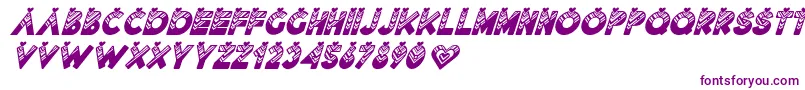 Lovantine Black italic-Schriftart – Violette Schriften auf weißem Hintergrund