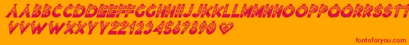 Шрифт Lovantine Black italic – красные шрифты на оранжевом фоне