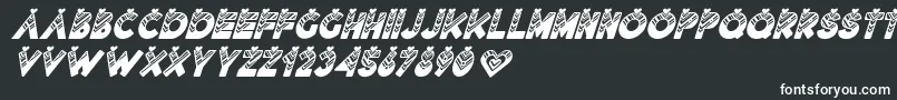 Lovantine Black italic-fontti – valkoiset fontit mustalla taustalla
