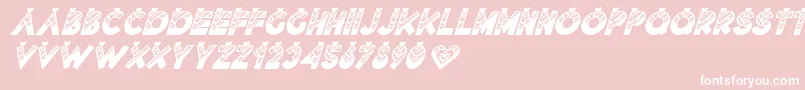 フォントLovantine Black italic – ピンクの背景に白い文字