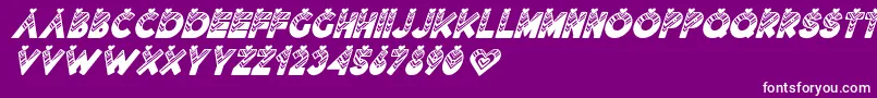 フォントLovantine Black italic – 紫の背景に白い文字
