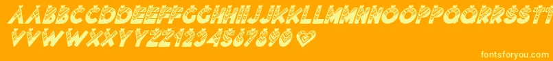 Шрифт Lovantine Black italic – жёлтые шрифты на оранжевом фоне