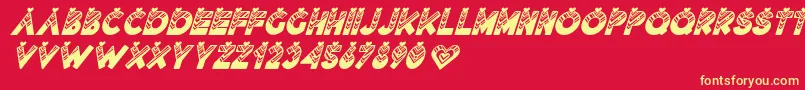 Lovantine Black italic-fontti – keltaiset fontit punaisella taustalla