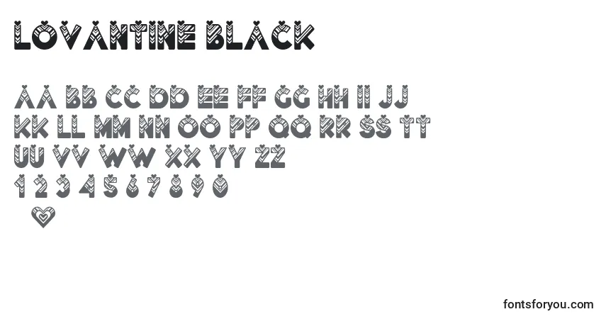 Schriftart Lovantine Black – Alphabet, Zahlen, spezielle Symbole