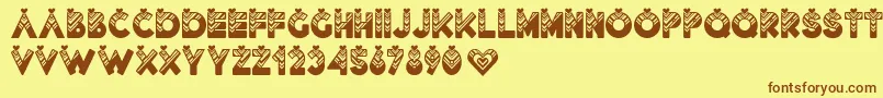 Fonte Lovantine Black – fontes marrons em um fundo amarelo